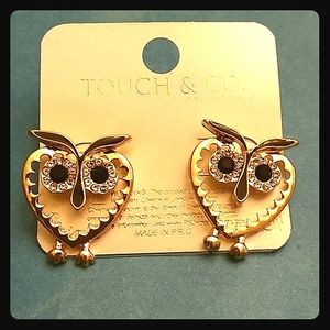 Super cute Gold Owl Stud Earrings